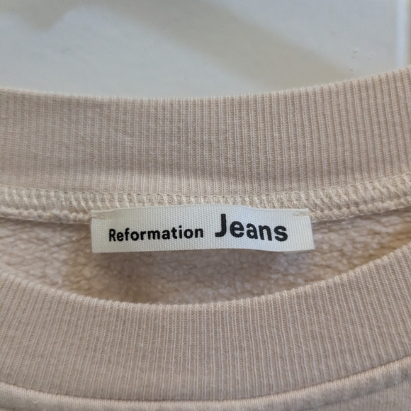 Reformation Jeans Crewneck Sweater Neutral - Picture 3 of 5